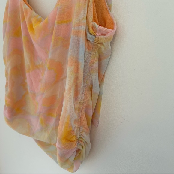 (SOLD) FREE PEOPLE Mesh Sheer Ruched Tank Size XL - Picture 8 of 14